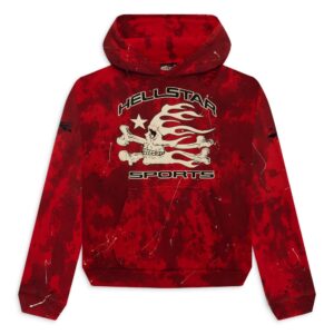 Hellstar Sports Red Tye-Dye Skull Hoodie
